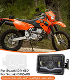 4x6 LED Headlight Kit for Suzuki DR-650 | for Suzuki DRZ400 with Mounting Bracket Hardware Headlight High Brightness Three Mo
