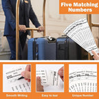 500 PCS Hotel Luggage Tags Bulk with 5 Matching Numbered Labels Paper Baggage Claim Check Tags with White String &Marker Blac