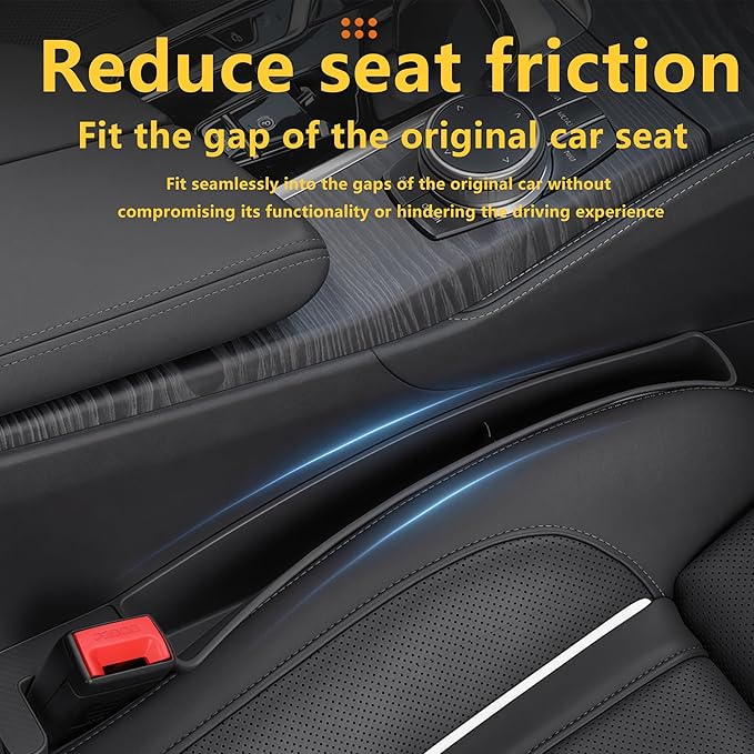 2PCS Universal Car Seat Gap Filler, Durable & Easy Install, No-Drop Seat Side Gap Seam Filler Organizer to Fill the Gap Space Between the Console and Seats, with Phone Holder for Car, SUV, Truck
