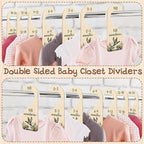 R HORSE Wooden Baby Closet Dividers - 8Pcs Mallard Duck Baby Closet Organizer Double-Sided Newborn Clothes Size Hanger Divide