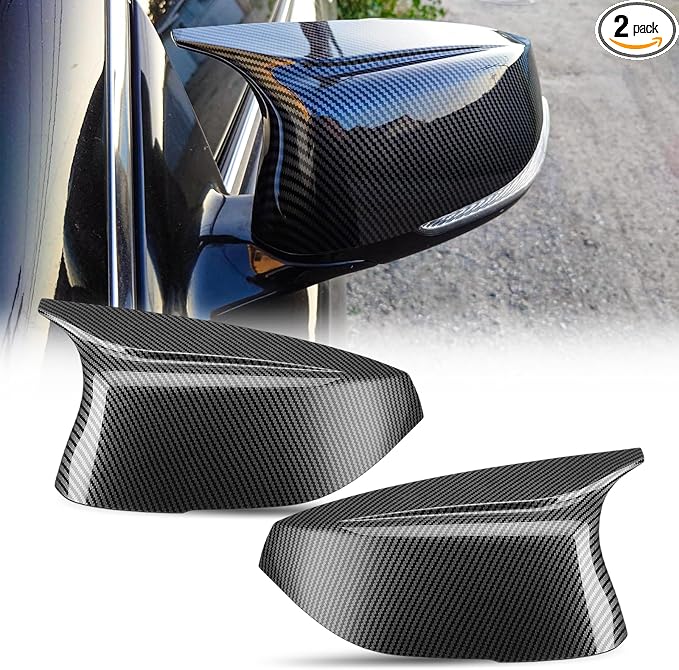 ACLONG Carbon Fiber Mirror Cover Caps Rearview Side Mirror Covers Fit for Infiniti Q50 2014-2022 Infiniti Q60 2017-2022 Left Driver Side Right Passenger Side-2 PCS