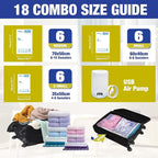 Travel Vacuum Bags with Electric Pump for Luggage and Suitcase, Vacuum Seal Compression Packing Bags for Clothes Clothing, Co
