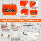 296 PCS Extra Thick 0.2'' Pegboard Hooks for 1/4" Peg Board Hanging Tools, Heavy Duty Metal Black Pegboard Accessories with P