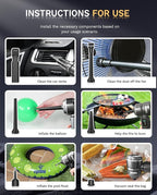 Baiwade Cordless Handheld Car Vacuum Cleaner, 15000PA High Power 2-in-1 Mini Vacuum Duster & Inflator with LED Display Screen