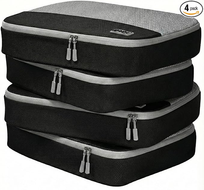 Dot&Dot Large Packing Cubes for Travel - Durable Mesh & Honeycomb Fabric Suitcase Organizer with Zipper Closure, Lightweight 