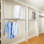 Simple Houseware Adjustable Closet Hanging Rod, Chrome - 2 Pack