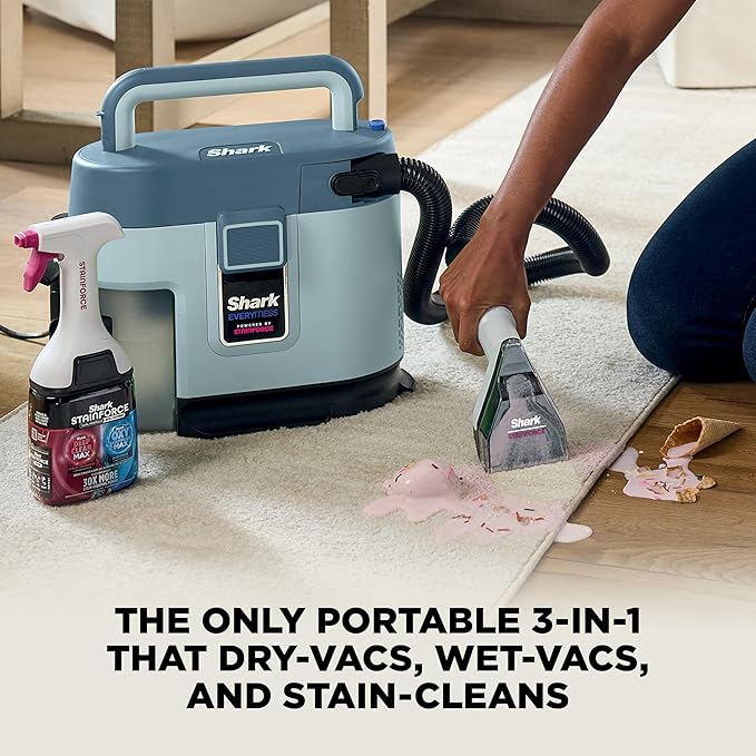 Shark EveryMess Ultra-Powerful 3-in-1 Wet Vac, Dry Vac, & Stain Eliminator with StainForce Technology, Perfect for Homes, Pet