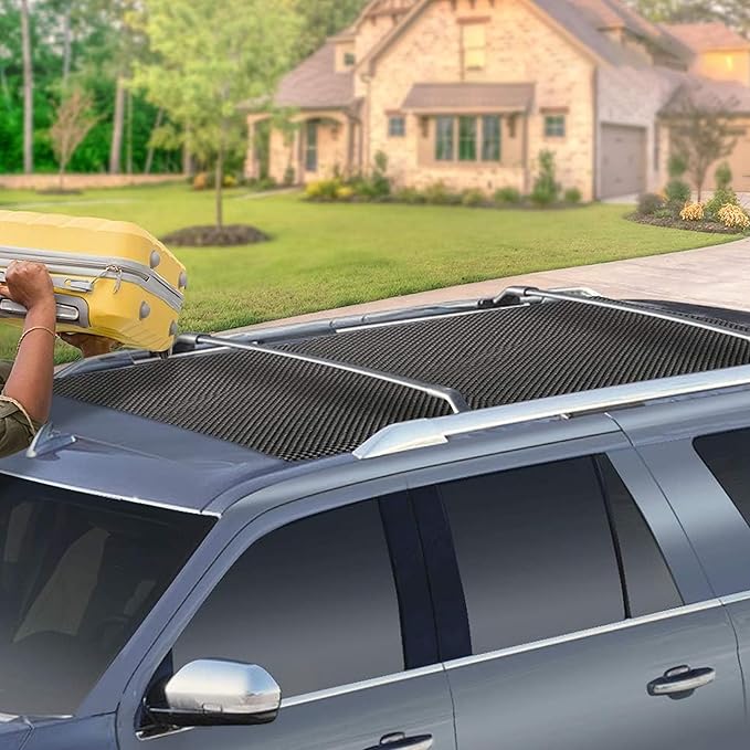 Mockins 60"x40" Anti Slip Mat for Car Top Carrier Rack & Rooftop Cargo Bag | Trimmable Car Roof Cargo Carrier Pad | Multifunctional Roof Rack Pads Mat Cargo Liner | Protective Mat for Truck SUV Van RV
