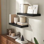 24 Inch Floating Shelves for Wall, 8 Inch Deep Floating Shelf for Storage & Display, Rustic Wall Mounted Shelf with Invisible
