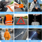 AUTODECO Car Emergency Roadside Assistance Kit with Jumper Cables Tire Inflator Automotive Kit for Car Vehicle（Orange）