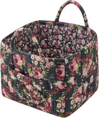 Boho Fabric Storage Basket, Large Capacity Laundry Basket, 12.2'' x 10.23'' x 10.23'' Collapsible Laundry Hamper with Easy Ca