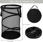 BATTOO 2 Pack Large Collapsible Laundry Basket Foldable Mesh Pop Up Hamper with Handles for Laundry Room, Bathroom, Kids Room