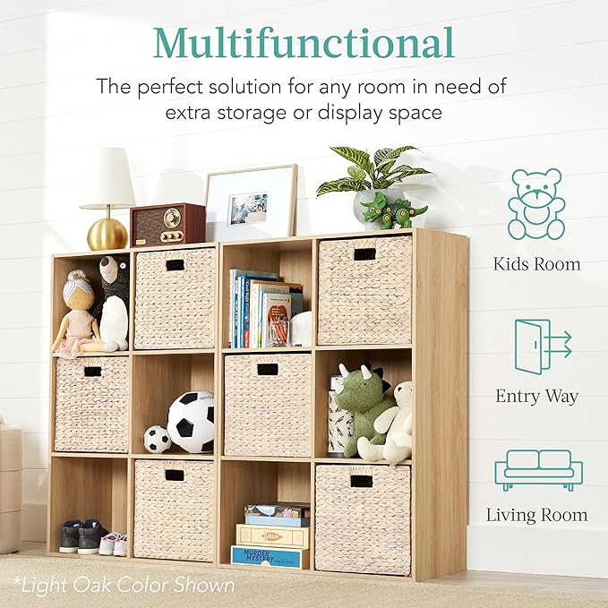 Best Choice Products 6-Cube Storage Organizer, 13.5in Shelf Opening, Bookcase, Display Shelf, Customizable w/ 3 Removable Bac