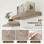 30 Inch Floating Shelves | 12 Inch Deep Grey Floating Shelves | 30" W x 12" D Rustic Wood Shelves for Wall | Deep Grey Shelve