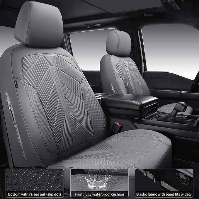 CAR PASS Waterproof Car seat Covers Full Sets Neoprene Wetsuit, All-Weather Non-Slip Durable, Universal Fit for SUV Sedans Tr