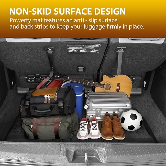 Powerty Floor Mats for Honda Odyssey 2026 2025-2018 Mini Passenger Van Car Mats, All Weather TPE Custom 1st 2nd & 3rd Rows Floor Liner and Cargo Liner Honda Odyssey Accessories (Floor Mats+Trunk Mat)