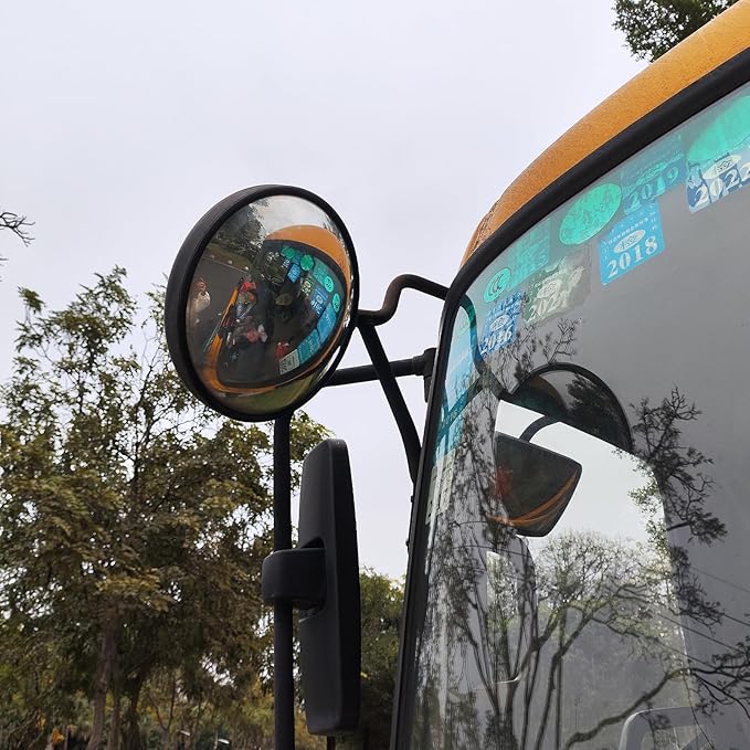 Convex Mirror, Blind Spot Mirror, Anti-Shake Side Rearview, Easy-Install Round Mirrors with Arm Assembly For Lorry Truck Trailer Bus And All Large Vehicles, 1PCS