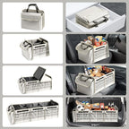 Car Trunk Organizer with Insulated Leakproof Cooler Bag, 4 in 1 Waterproof Portable Car Storage Organizer with Collapsible Cover, 3
