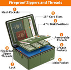 ENGPOW Fireproof Document Box, Hard Fireproof Box with Fireproof Zipper＆Lock, 6400°F Heat Insulated Fireproof Water Resistant