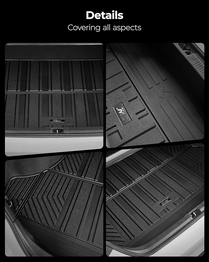 3W Cargo Liner & Seat Back Mats for 2021-2026 Chevrolet Chevy Tahoe/GMC Yukon (Only Yukon, Not Fit Yukon XL)/Cadillac Escalade (Only Escalade, Not Fit Escalade ESV), All Weather TPE Custom Fit