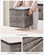SONGMICS Storage Cubes, 13-Inch Non-Woven Fabric Bins with Double Handles, Set of 6, Closet Organizers for Shelves, Foldable,