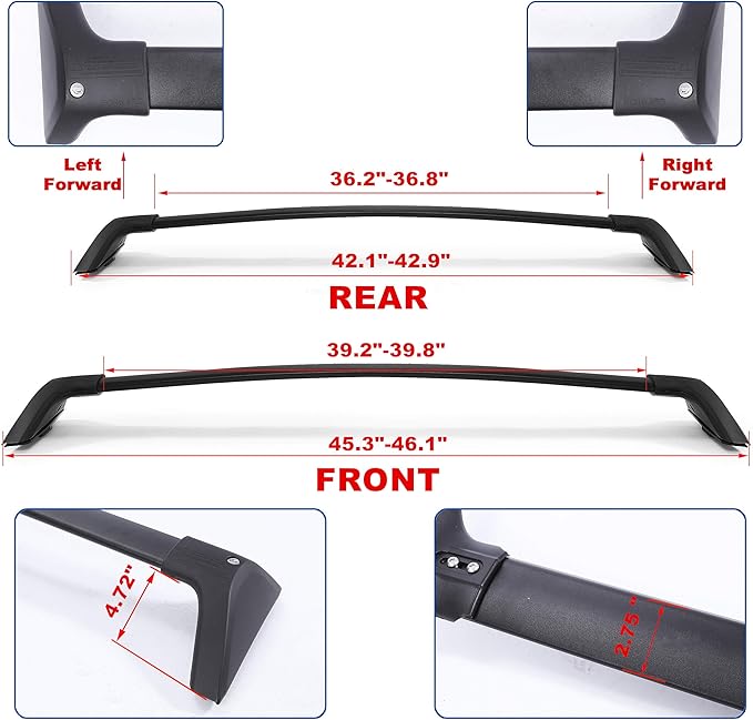 Autekcomma Roof Rack Cross Bars for Toyota RAV4 2019-2025 (Not Fit 2024 LE/Adventure/TRD Off-Road/Hybrid Woodland Edition). Anti-Theft Lock Mechanism Black Matte Aluminum Anti-Corrosion Crossbars