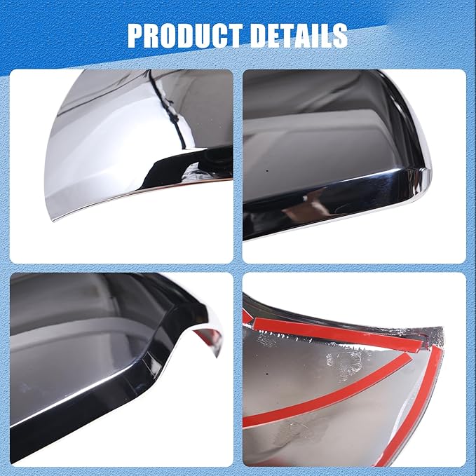 2PCS Side Door Mirror Cover for Toyota Tundra 2022-2025/ Sequoia 2023-2025, Car Exterior Rear View Mirror Housing Protector Cover Cap Self-adhesive Accessories ABS (with turn signal lights)