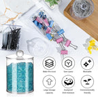 XIPENGKEJI 6 Pack Qtip Holder,Canister Apothecary Jar Set, Bathroom Jars with Lids Set for Cotton Swabs, Balls, Pads, Floss P