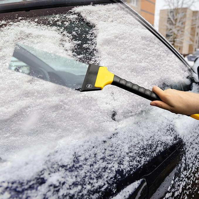 NEWISHTOOL 3 PCS TPU Rubber Squeegee with Different Hardness Blade, All Purpose Window Cleaner Tool Snow Scraper Tool Car Squeegfee Vinyl Wrap Tool Window Tint Squeegee Water Remover