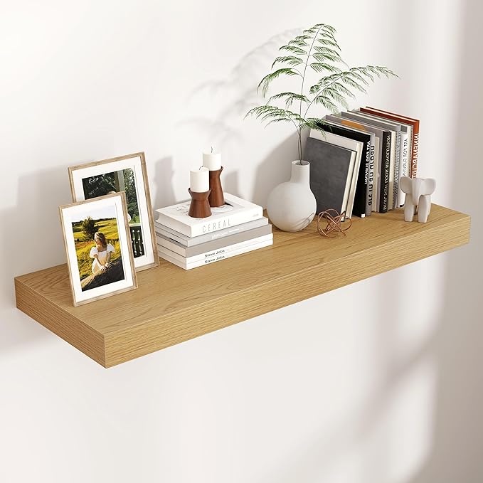 Floating Shelves for Wall, 36 Inch Wide x 12 Inch Deep Floating Shelves, Long Wood Floating Wall Shelf Shelves for Living Roo
