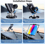 CreaDream Aluminum Tablet Mount for Truck, Tablet Holder for Car, Angle Adjustable with Drill Base, iPad Car Holder for Dashboard, Wall, Boat, Vehicle, Compatible with 4.7"-13" Tablets, iPads, Phones