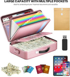 Fireproof Document Box, Hard Case Highly Flame-Resistant Fire Proof Waterproof File Organizer with Lock, Portable Fire Safe f