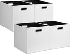 Posprica 13x15x13in Collapsible Storage Bins, Fabric Foldable Cube Storage Boxes, Decorative Storage Baskets Organizer for IK