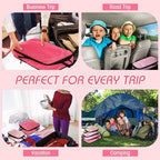 5 Pack Compression Packing Cubes for Travel Space Saving Cubes Luggage Organizer for Suitcase(Pink,Mixed)