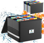 Fireproof File Box with Hanging File Folders,Accordion Pockets,Hanging File Organizer for Letter Size(Folders+Box-13.8"*12.2'