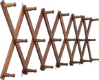 WEBI Accordion Wall Hanger,Expandable Wooden Coat Rack Wall Mounted,Accordion Hat Rack for Wall,Accordion Hook Rack for Hats,