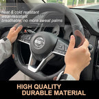PINCTROT D Shaped Comfy Grip Steering Wheel Cover, Anti-Slip Design, Flat Bottom 14.5-15 Inch(Silicone Brown)