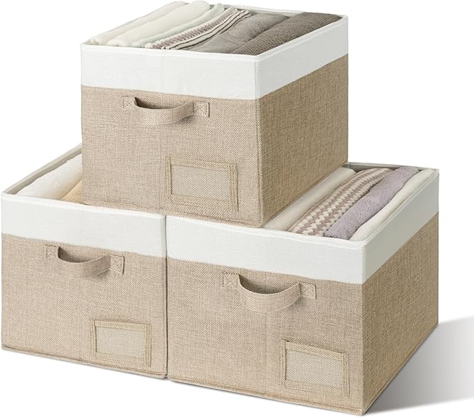GRANNY SAYS Decorative Storage Baskets for Shelves, Large Fabric Storage Bins, Collapsible Clothing Storage and Organization,