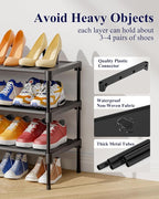 Kitsure Shoe Rack - Non-Woven Shoe Rack Shelf, Shoe Organizer for Closet, Entryway, Garage & Corridor, Stackable Shoe Shelves