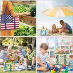 BALEINE 3Pk Reusable Grocery Bags, Foldable Shopping Bags for Groceries with Reinforced Bottom & Handles (Color Stripe)