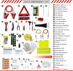 Kitgo Car Emergency Kit,Premium Roadside Assistance Essentials with Jumper Cables, Flashlight, Shovel, Screwdriver Set - Idea
