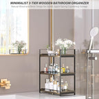 Bathroom Counter Organizer, 3 Tier Wood Countertop Shelf for Vanity, Skincare, Makeup, Kitchen Coffee and Sink Storage, with 