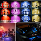 Diomart 48 LED Under Cabinet Lighting Wireless, 15 Colors Changeable Rechargeable RGB Under Cabinet Lights Remote Control Under Counter Lights Mini Night Light Bar for Indoor Display Shelf, 4 Pack