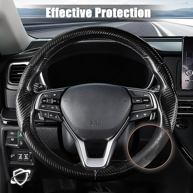 Aimato Customized Steering Wheel Cover for Honda Accord 2018-2022/Insight 2019-2022, Thin,Anti-Slip,Scratch-Resistant Exclusive Car Accessory for Honda, Matte Black