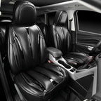 CAR PASS Ultra+ Nappa Patent Leather Car Seat Covers Full Set Universal Cushioned,Soft Breathable Waterproof Anti-Slip Driver
