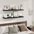 Fun Memories 12 Deep Floating Shelves for Wall, 48W x 12D Extra Large Floating Shelves Set of 2, Hanging Wood Wall Shelves fo