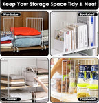 Shelf Dividers, 8 Pack Closet Organizers and Storage, Metal Closet Dividers Shelf Organizer for Wood Shelves, Linen Closet Or
