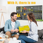 Pegboard Kit: 12 Panels (47" x 24" / 120x60cm, Black) + 428 Hooks & Accessories, Heavy Duty Rustproof Plastic Peg Board for H