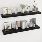 Dreamland 48 Inch Long Floating Shelves in Black,9.3 Inch Deep Floating Shelf for Wall,Large Display & Storage Shelf, Wall Sh