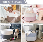 INDRESSME Large Rope Baskets - Organizing Storage, 21.7 x 13.8 Inch, Living Room, Kids, Decorative Nursery, Laundry, Towel, G